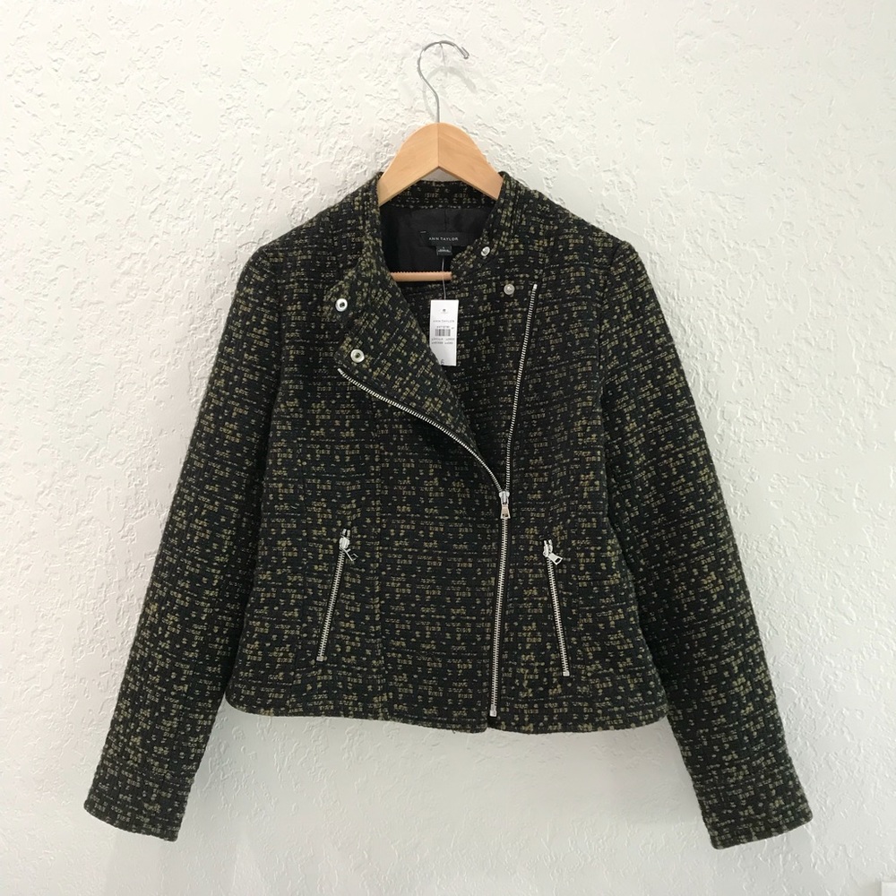 Ann Taylor Tweed Moto Jacket
